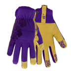 Red Steer 165W Flowertouch Synthetic Leather Women's Gloves, Durable High Dexterity Palm, Purple, Sizes S-L, Sold by Pair - GPS Gloves