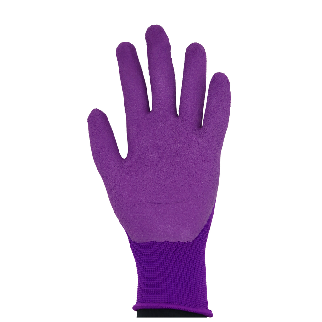 Chilly Grip A207 Flowertouch Foam Latex Palm All Purpose Gloves, Purple, Green, Red, Pink, Sizes S-L, Sold by Pair - GPS Gloves