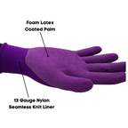 Chilly Grip A207 Flowertouch Foam Latex Palm All Purpose Gloves, Purple, Green, Red, Pink, Sizes S-L, Sold by Pair - GPS Gloves