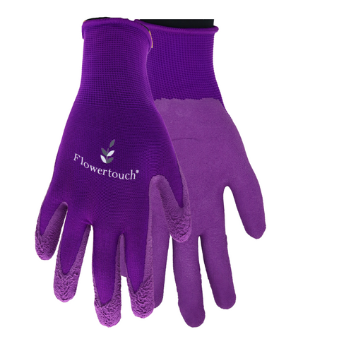 Chilly Grip TA207 Flowertouch Foam Latex Palm All Purpose Gloves, Purple, Green, Red, Pink, Sizes S-L, Sold by Pair