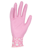 Red Steer A209 Flowertouch Lawn & Garden Gloves, Nitrile Palm, Pink or Purple Flower Design, Sizes S-L, Sold by Pair - GPS Gloves