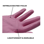 Red Steer A209 Flowertouch Lawn & Garden Gloves, Nitrile Palm, Pink or Purple Flower Design, Sizes S-L, Sold by Pair - GPS Gloves