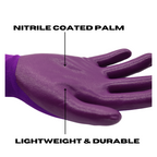 Red Steer A369 Flowertouch Lawn & Garden Gloves, Nitrile Palm, Pink, Purple or Red, Sizes S-L, Sold by Pair - GPS Gloves