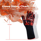 BBQ Grill Gloves, Premium Extreme Heat Resistant Up to 932℉, Great for BBQ, Oven and Grill, Non Slip, Silicone, Washable, Safe for Cooking, Grilling, Baking, 1 Glove - GPS Gloves