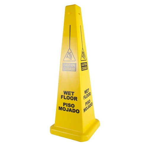 36" Bilingual Wet Floor Cone - GPS Gloves