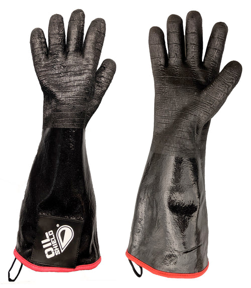 18" Oil Shield Neoprene Glove, Hot Oil/ BBQ Gloves, Anti-Microbial Liner Protected by Clariant, Men's Size Large, Sold by Pair - GPS Gloves