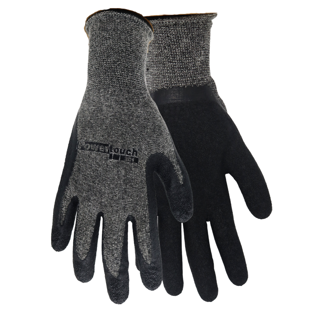 Red Steer A201S/M Powertouch Natural Rubber Palm Dipped Glove, Grey/Black, Sizes S-XL - GPS Gloves