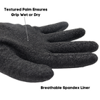 Red Steer A201S/M Powertouch Natural Rubber Palm Dipped Glove, Grey/Black, Sizes S-XL - GPS Gloves