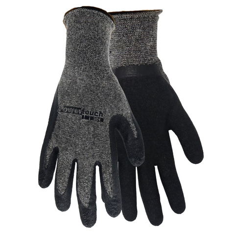 Red Steer A201S/M Powertouch Natural Rubber Palm Dipped Glove, Grey/Black, Sizes S-XL
