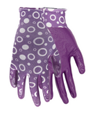 Red Steer A209 Flowertouch Lawn & Garden Gloves, Nitrile Palm, Pink or Purple Flower Design, Sizes S-L, Sold by Pair - GPS Gloves