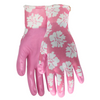 Red Steer A209 Flowertouch Lawn & Garden Gloves, Nitrile Palm, Pink or Purple Flower Design, Sizes S-L, Sold by Pair