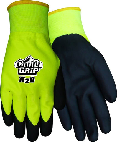 Chilly Grip H2O Waterproof Thermal Lined, Hi-Vis Gloves, Sizes M-XXL