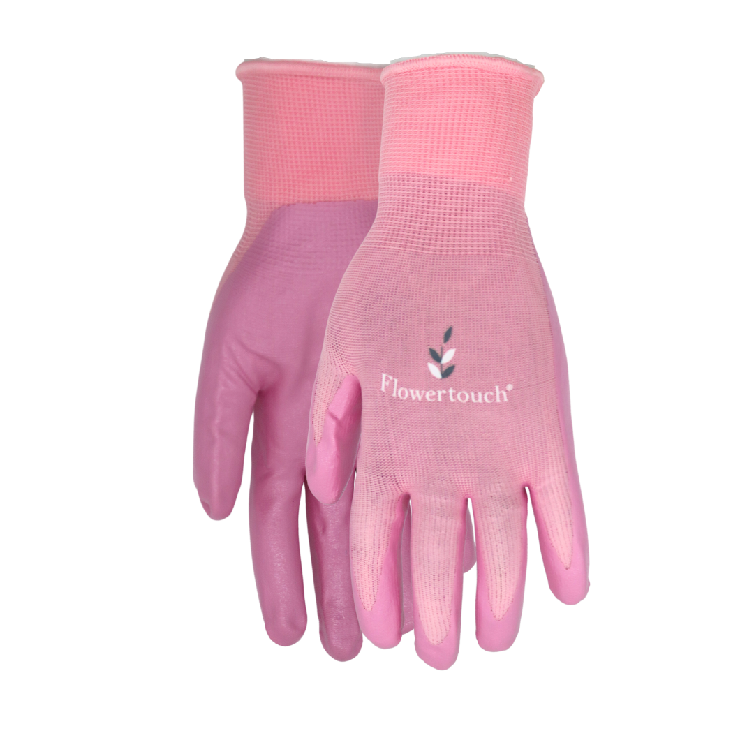 Red Steer A369 Flowertouch Lawn & Garden Gloves, Nitrile Palm, Pink, Purple or Red, Sizes S-L, Sold by Pair - GPS Gloves