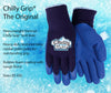 Chilly Grip, Blue Acrylic, Rubber Foam Coating Insulated Gloves, Sizes XS-XXL