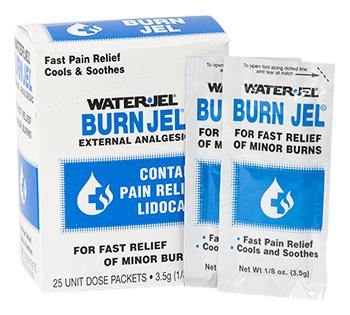 Water Jel Burn Jel, For Fast Relief of Minor Burns, 3.5gm, 25 Per Box