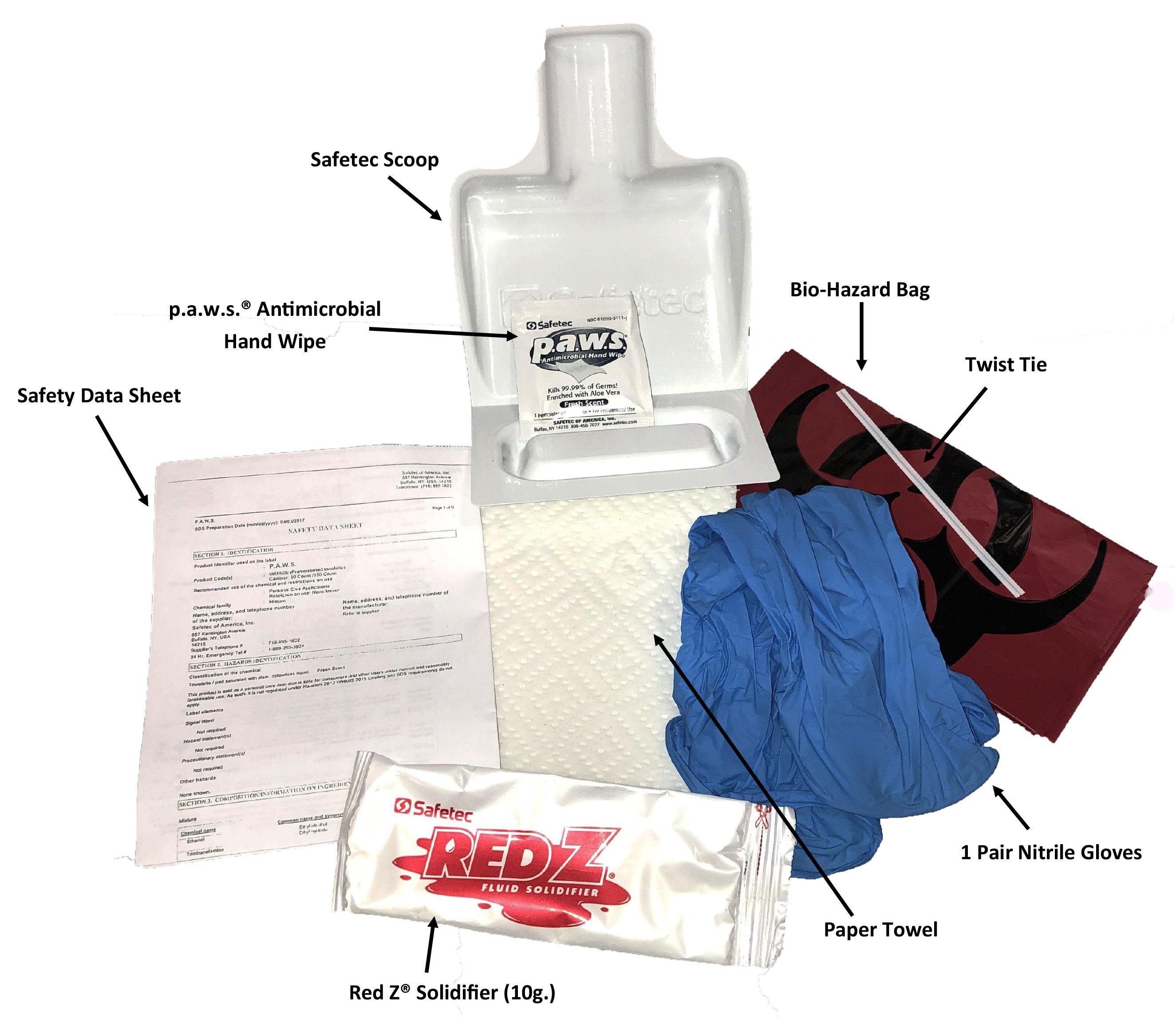 Golden Protective Services Bloodborne Pathogen Kit, Blood & Body Fluid Clean-Up, 8 Piece Unit - GPS Gloves