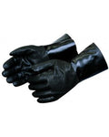 14" Rough Finish Black PVC, Double Lined, Interlock Lined Gloves, Size Large, Sold by Pair - GPS Gloves