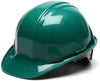 Pyramex Safety Hard Hats HP14135 Green-Standard Shell 4 Pt Ratchet Suspension
