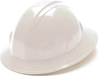 Pyramex Safety SL Series Full Brim Hard Hat, 4-Point Ratchet Suspension, White - GPS Gloves