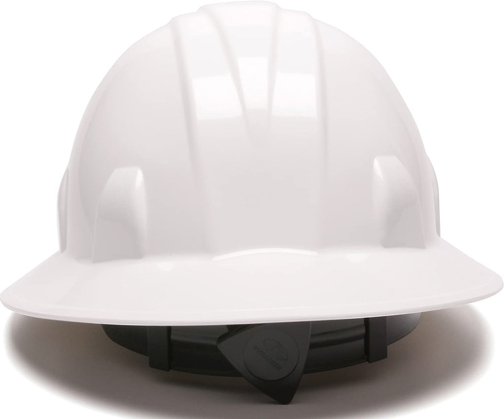 Pyramex Safety SL Series Full Brim Hard Hat, 4-Point Ratchet Suspension, White - GPS Gloves