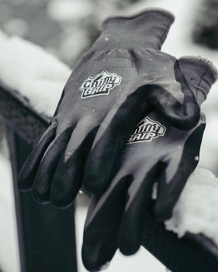 Chilly Grip Water Resistant, Acrylic Thermal Lined Gloves, Grey & Blac