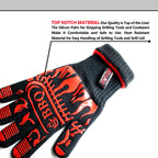 BBQ Grill Gloves, Premium Extreme Heat Resistant Up to 932℉, Great for BBQ, Oven and Grill, Non Slip, Silicone, Washable, Safe for Cooking, Grilling, Baking, 1 Glove - GPS Gloves