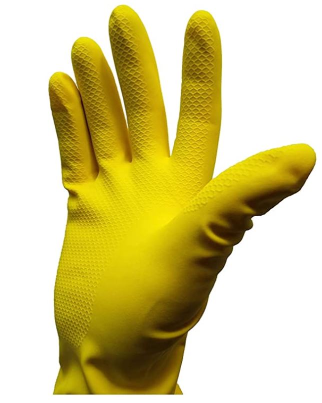 12" Multi Purpose Latex Gloves, Yellow Disposable Household, Textured, Chemical Resistant, 12 mil, Sizes S-XL - GPS Gloves