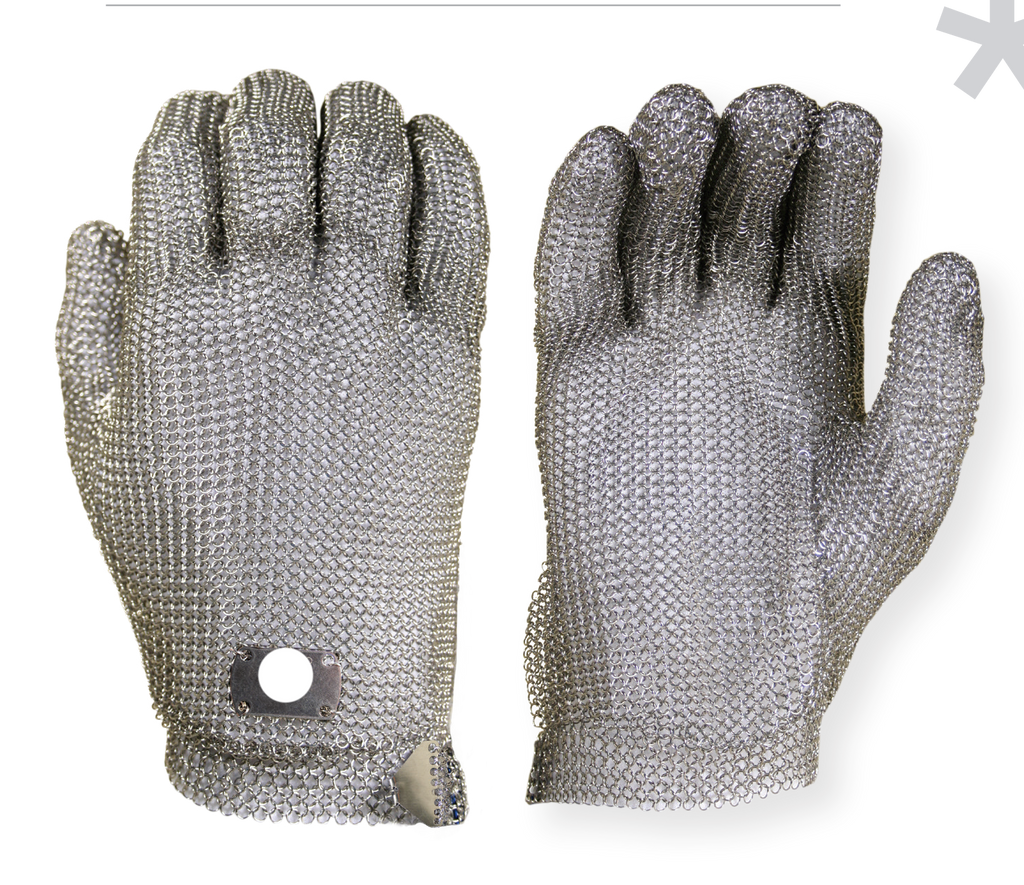 5 Finger Stainless Steel Glove With Metal Clasp, Sold By The Each - GPS Gloves