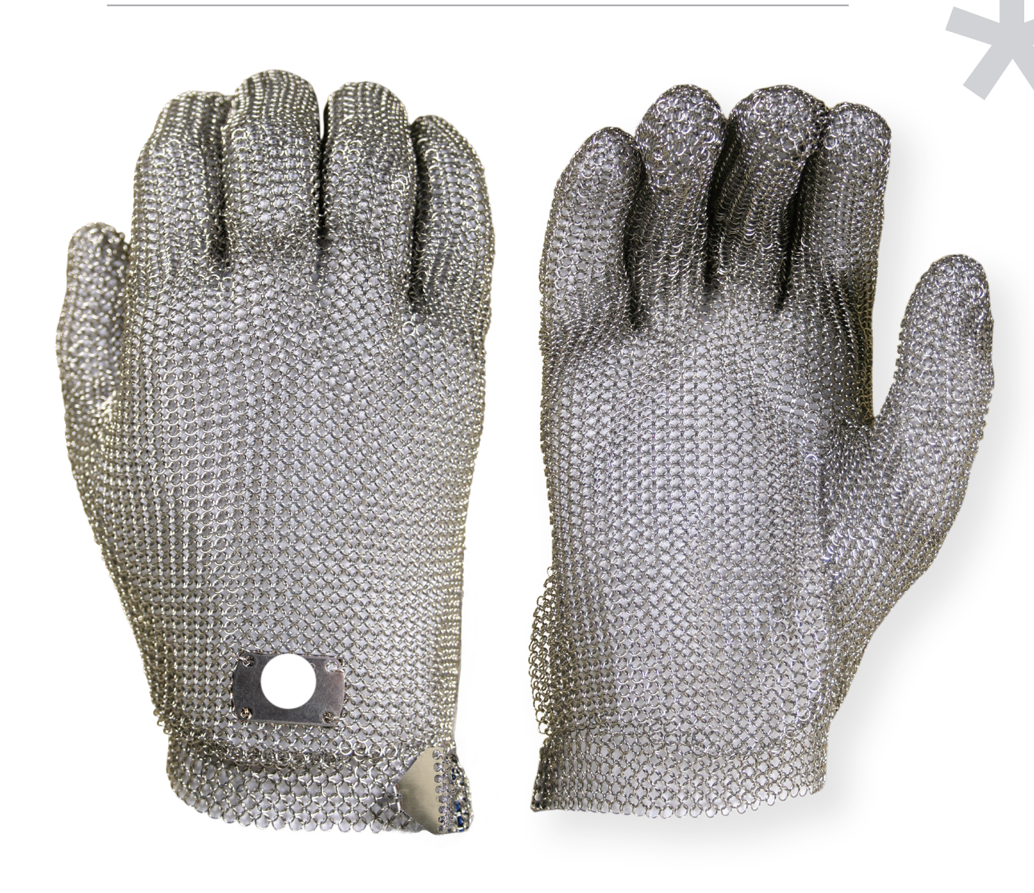 5 Finger Stainless Steel Glove With Metal Clasp, Sold By The Each - GPS Gloves