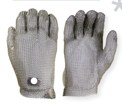 5 Finger Stainless Steel Glove With Metal Clasp, Sold By The Each - GPS Gloves