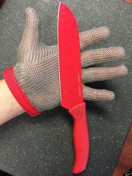 Steel Mesh Glove with Strap, Stainless Steel - Sizes XXS-XXL - GPS Gloves
