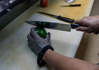 Steel Mesh Glove with Black Strap, Stainless Steel - Sizes S - XL - GPS Gloves