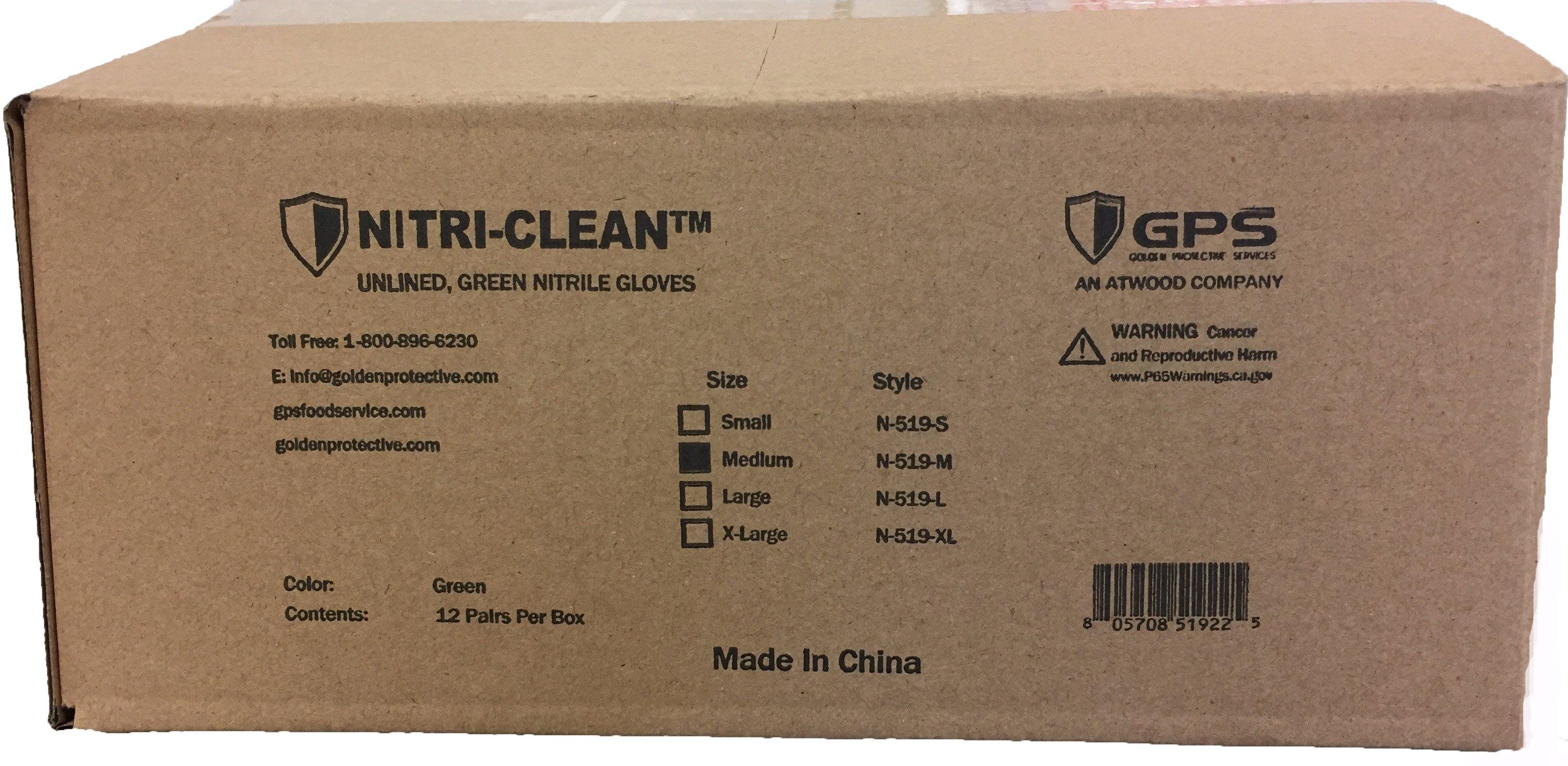 Nitri-Clean, Green Nitrile, 22mil, 18" Length, Unlined Gloves - GPS Gloves