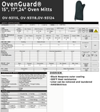 OvenGuard 18" Oven Mitts, Burn & Steam Protection, 500 Degree Temp Rating, Black - GPS Gloves
