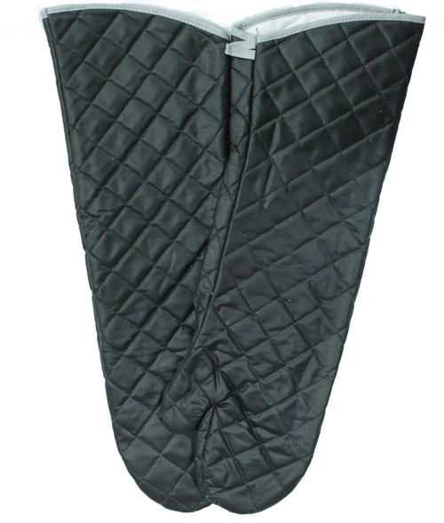 17" Black Quilted Canvas Oven Mitts, 450 Degree Heat Resistance, Sold By Pair - GPS Gloves