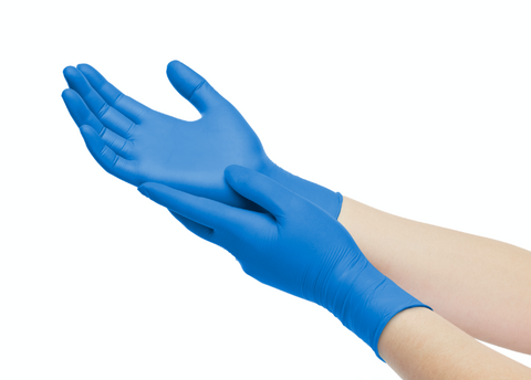 Blue Nitrile Exam Gloves, 3 Mil, Powder Free, Ambidextrous, Non-Sterile, 100 Gloves Per Box, Sizes S-M