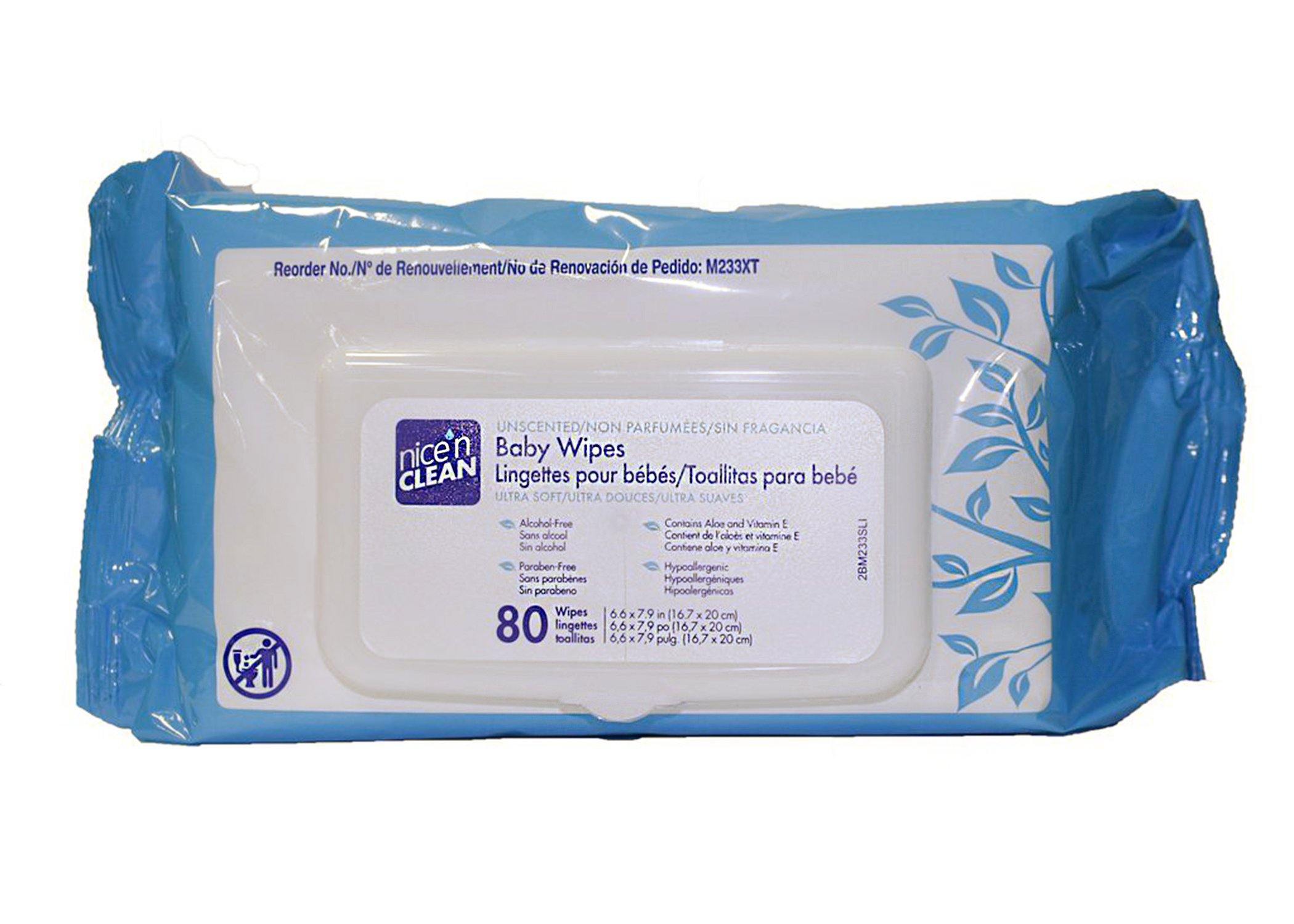 Baby Wipes, Unscented, 80 Wipes Per Package, 24 pk Case Pricing - GPS Gloves