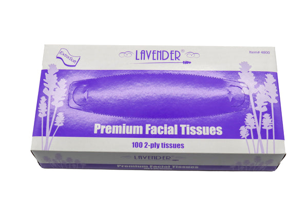 Lavender Brand Facial Tissue, 2 Ply, 100 Sheets (30/Case)