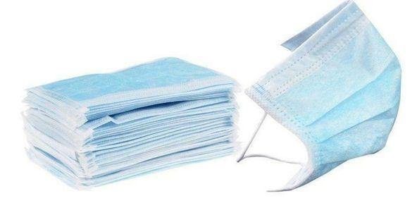 Disposable 3 Ply Face Mask, Latex Free, Elastic Ear Loops, Blue, High Bacteria Filtration, 50 Per Pack - GPS Gloves
