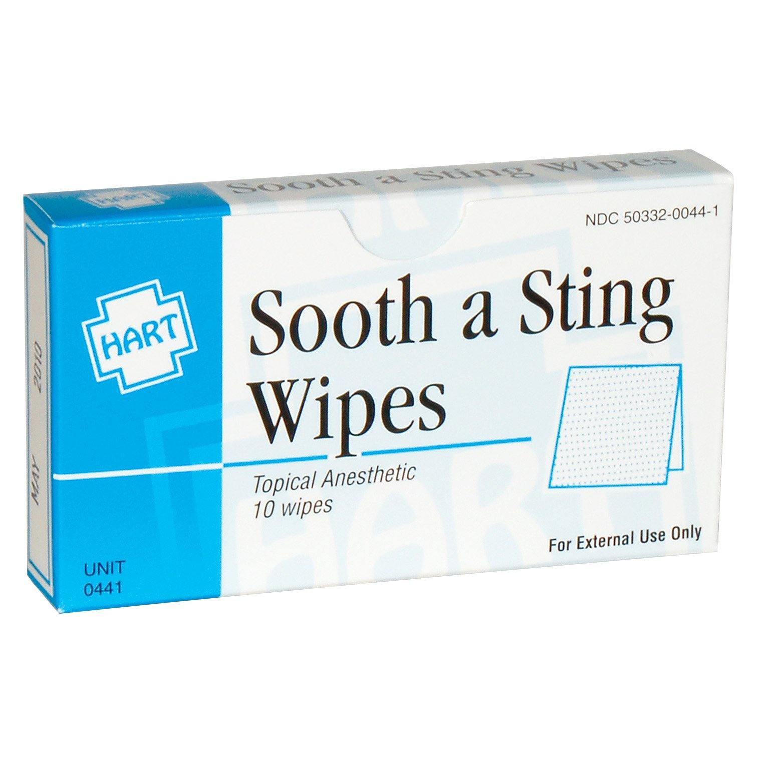 Sooth A Sting Wipes, Topical Anesthetic , 10 Wipes Per Box - GPS Gloves