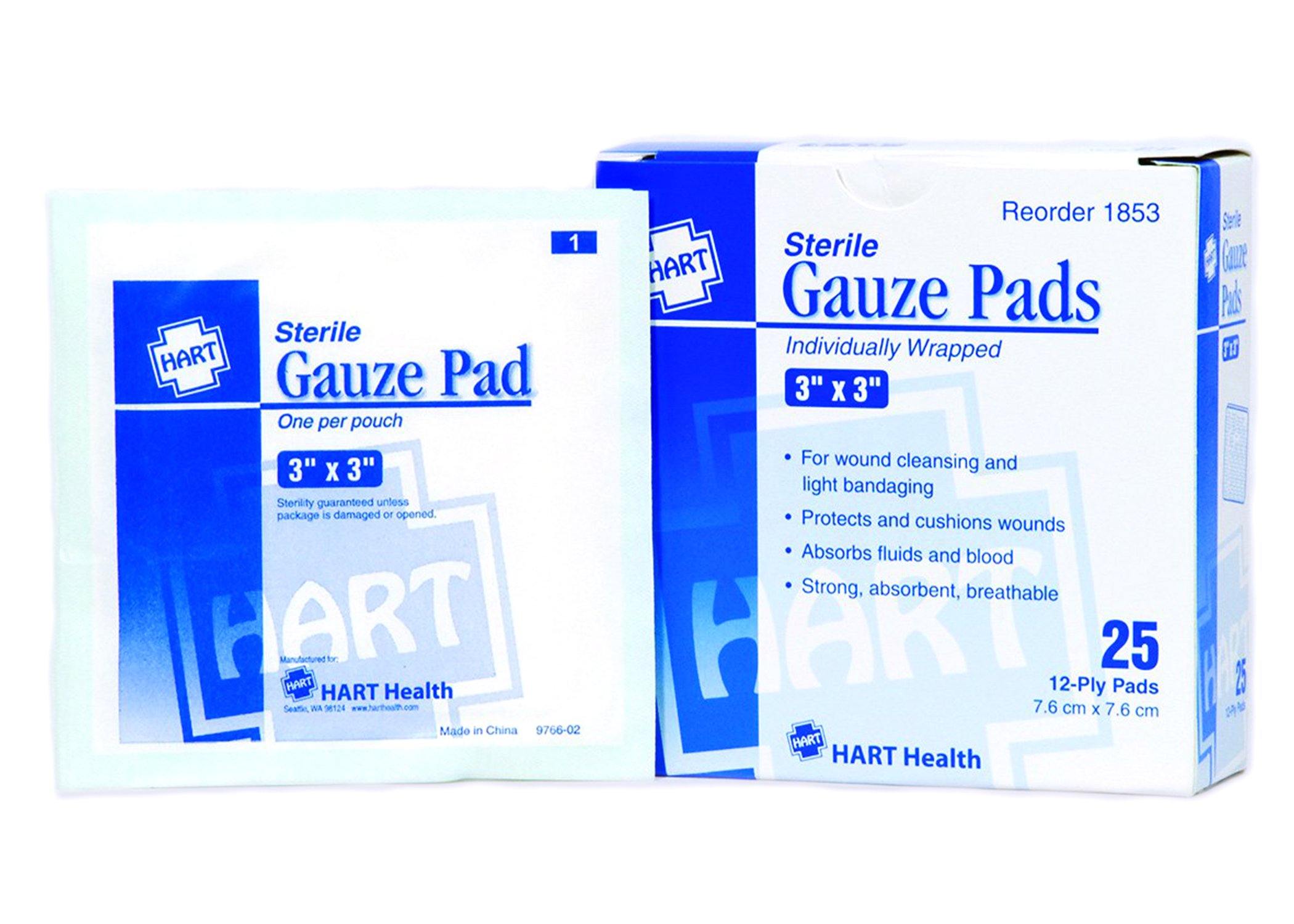 3" X 3" Sterile Gauze Pads, 25 Per Box - GPS Gloves