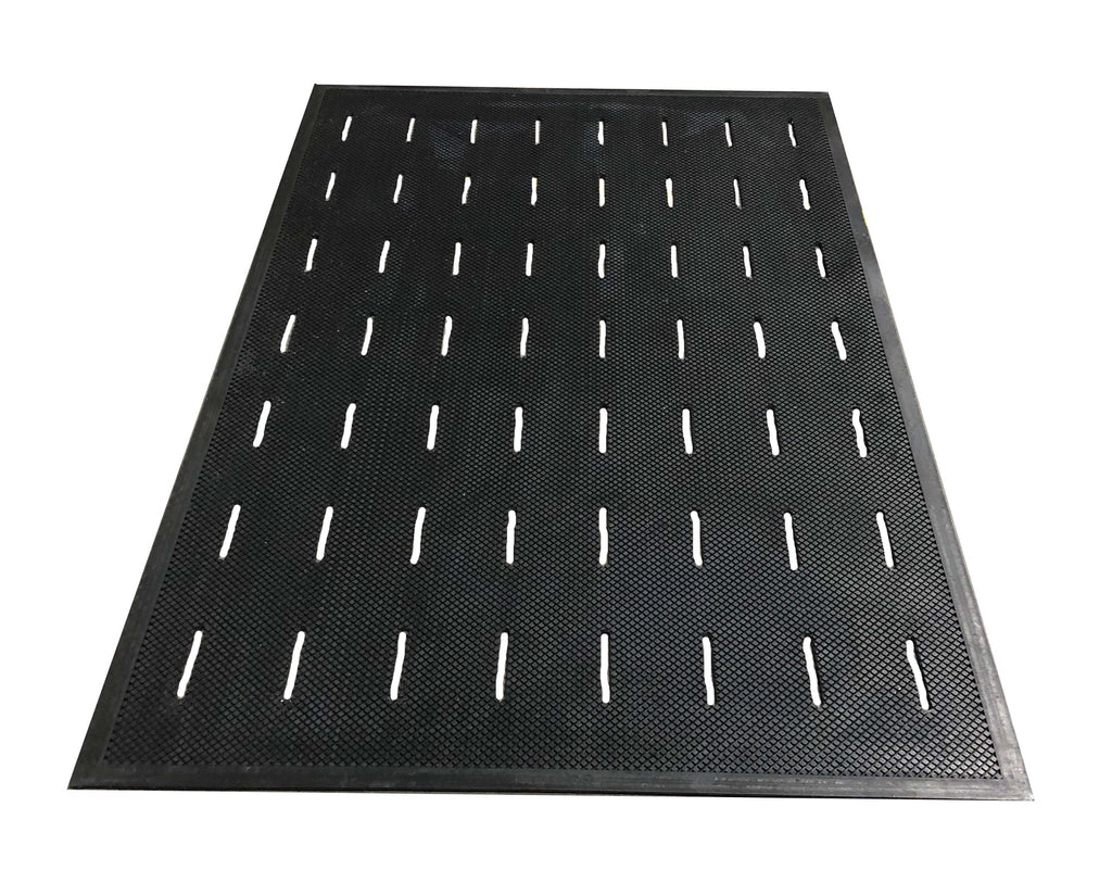 Slip Shield Mat, Slip Resistant Floor Mat, 3' x 5', Commercial Kitchen Grade Nitrile Rubber, Antimicrobial, Grit Top, Drainage Slots, Lightweight, Low Profile, Sold by Each - GPS Gloves