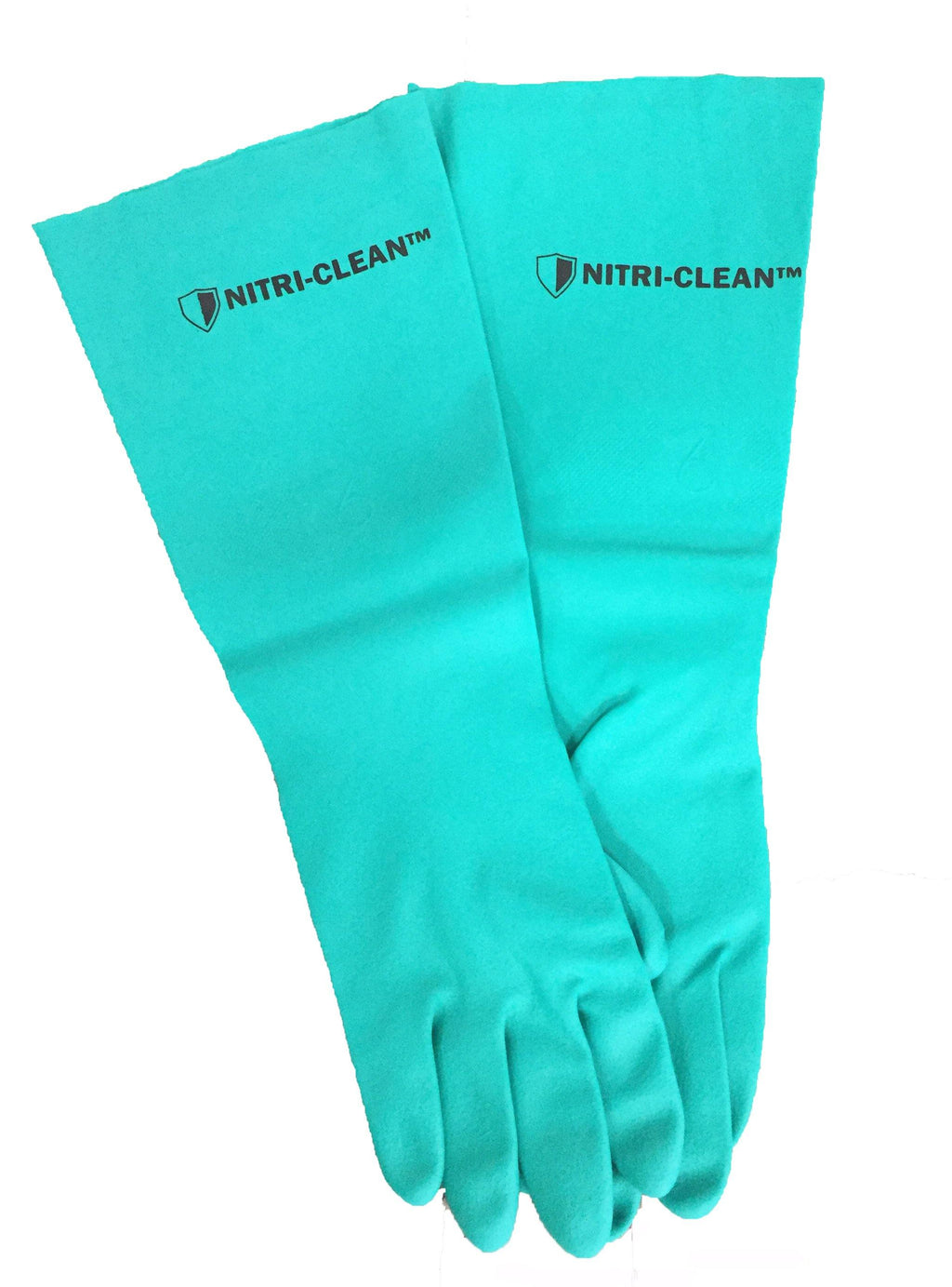Nitri-Clean, Green Nitrile, 22mil, 18" Length, Unlined Gloves - GPS Gloves