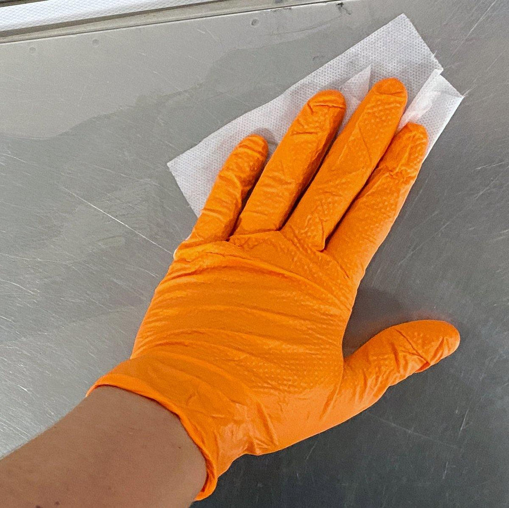 The Orange Diesel, Powder Free Nitrile Disposable Gloves, 6 Mil, Sizes M-XXL - GPS Gloves