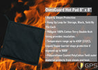 OvenGuard Hot Pad 8" x 8", Burn and Steam Protection, 500 Degree Temp Rating, Hang Up Loop, Black - GPS Gloves